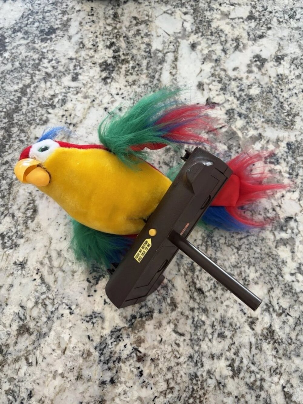 Vintage Gemmy Industries Animated Pete the Repeat Parrot Hang Perch FO